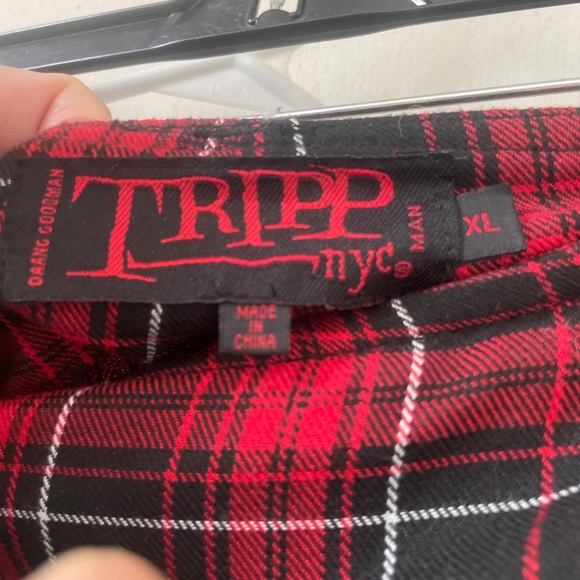 Vintage Tripp NYC Gothic Punk Ska Cargo Kilt Skirt Red Plaid Mens Size XL - Picture 5 of 7